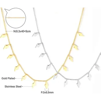 Náhrdelník Elegantní náhrdelník z chirurgické oceli - blesk,Stříbrná