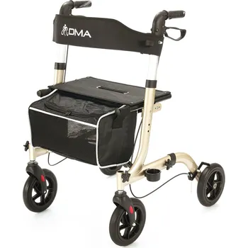 Chodítko pro seniory DMA Praha Čtyřkolové chodítko odlehčené šampaň