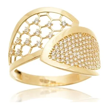 Prsten Dámský prsten ze žlutého zlata PR0623F + DÁREK ZDARMA