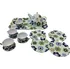 nádobí do dětské kuchyňky Čajový set kovový v kufříku Tinplate Tea Set 15 ks zelený/květiny