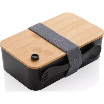 Svačinový box Krabička na jídlo z RCS recykl. plastu s bambusovým víkem - P269.101