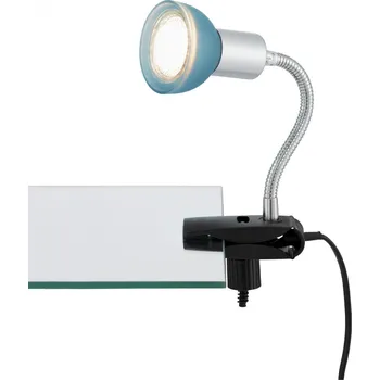 Lampička Lampa Briloner na klipu s flexibilním ramenem - GU10, v.34 cm Barva: Modrá-titan