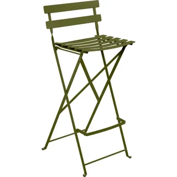 Zelená kovová skládací barová židle Fermob Bistro - odstín pesto