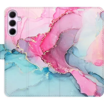 Pouzdro na mobilní telefon Flipové pouzdro iSaprio - PinkBlue Marble - Samsung Galaxy A35 5G