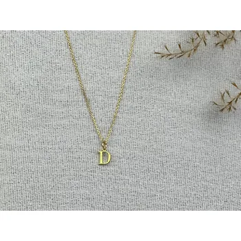 Náhrdelník Pozlacený náhrdelník s písmenem Délka řetízku: 50 cm, Typ řetízku: Cable ( jednoduchý ), Písmeno: U Ag 925/1000