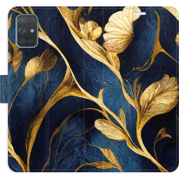 Pouzdro na mobilní telefon Flipové pouzdro iSaprio - GoldBlue - Samsung Galaxy A71