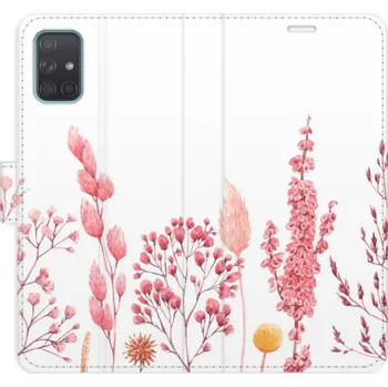 Pouzdro na mobilní telefon Flipové pouzdro iSaprio - Pink Flowers 03 - Samsung Galaxy A71