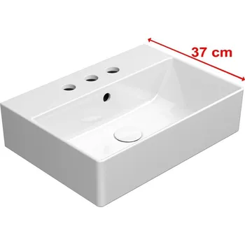 Umyvadlo KUBE X keramické umyvadlo 50x37cm, 3 otvory, bílá ExtraGlaze
