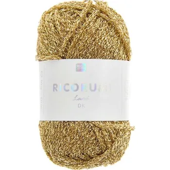 Příze Rico Design Efektní háčkovací příze Ricorumi Lamé odstín 002 v barvě zlata