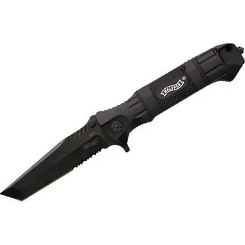 Bojový nůž WALTHER Nůž Walther zavírací TANTO KOMBI ČERNÝ