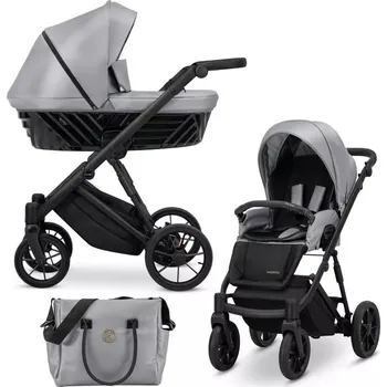 Kočárek KOČÁREK KUNERT IVENTO 2024 2V1 - ČERNÝ RÁM 14 Grey Metalic