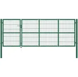 vidaXL Zahradní plotová branka se sloupky 350 x 120 cm ocelově zelená