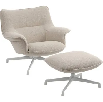 Křeslo Muuto Křeslo Doze Lounge Chair Low & Ottoman Swivel, Heart 7 / grey