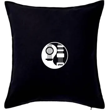 Polštář Kytary jin jang - Polštář 50x50 - 50x50 - Pouze potah ( Černá )