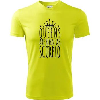 Chlapecké oblečení Queens are born as Scorpio - Štír - Dětské triko sportovní (dresovina) - 146 cm/10 let ( Neonově žlutá )