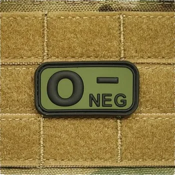 Nášivka JACKETS TO GO Nášivka KREV 0 NEG plast ZELENÁ