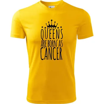 Chlapecké tričko Queens are born as Cancer - Rak - Dětské triko sportovní (dresovina) - 158 cm/12 let ( Žlutá )