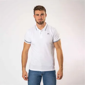 Kappa LOGO EZIO SLIM polo bílá,tm.modrý proužek 2XL