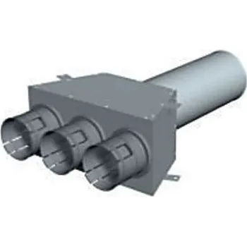 Kanalizační potrubí Ostatní Stropní/stěnový box DN125, 3 vyústky DN75, rovný, pro talířový ventil, pozinkovaná ocel/PP