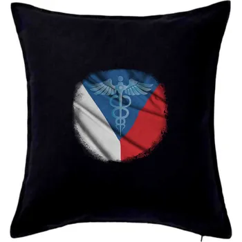Polštář Hrdinové zdravotnictví - Česká vlajka (Pecka design) - Polštář 50x50 - 50x50 - Pouze potah ( Černá )