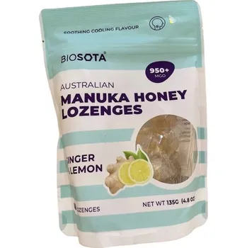 BIOSOTA ORGANICS Bonbóny Manuka MGO 950+ 135g zázvor citron