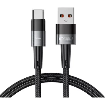 Datový kabel Kabel Tech-Protect UltraBoost YJ-0002 USB-A na USB-C 66W/6A 1m černý/šedý