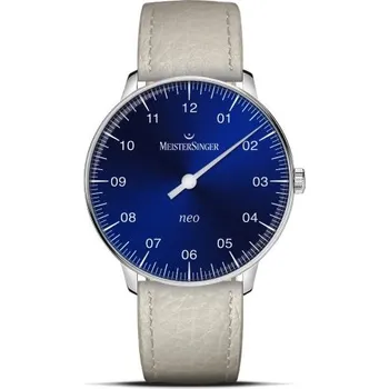 Hodinky MeisterSinger Neo NES908 - Bílý kožený řemínek + 5 let záruka a dárek ZDARMA