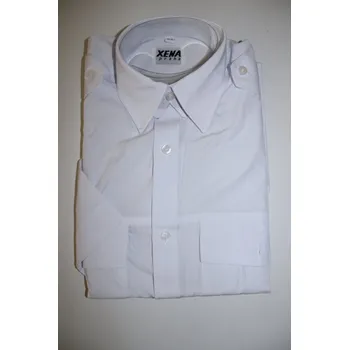Pánská košile KOŠILE pánská PILOTKA KRÁTKÝ RUKÁV XENA - bílá Velikost: 36