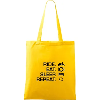 Ride Eat Sleep Repeat moto skútr - Taška bavlněná - 42 x 38 cm ( Žlutá )