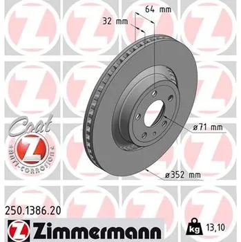 Brzdový kotouč Brzdový kotouč ZIMMERMANN 250.1386.20