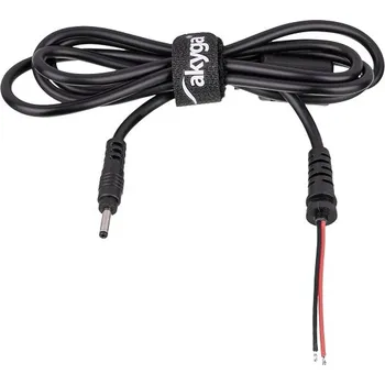 elektrický kabel AKYGA Kabel 2x0,5mm2 vodiče,DC 3,0/1,0 zástrčka přímý černá 1,2m