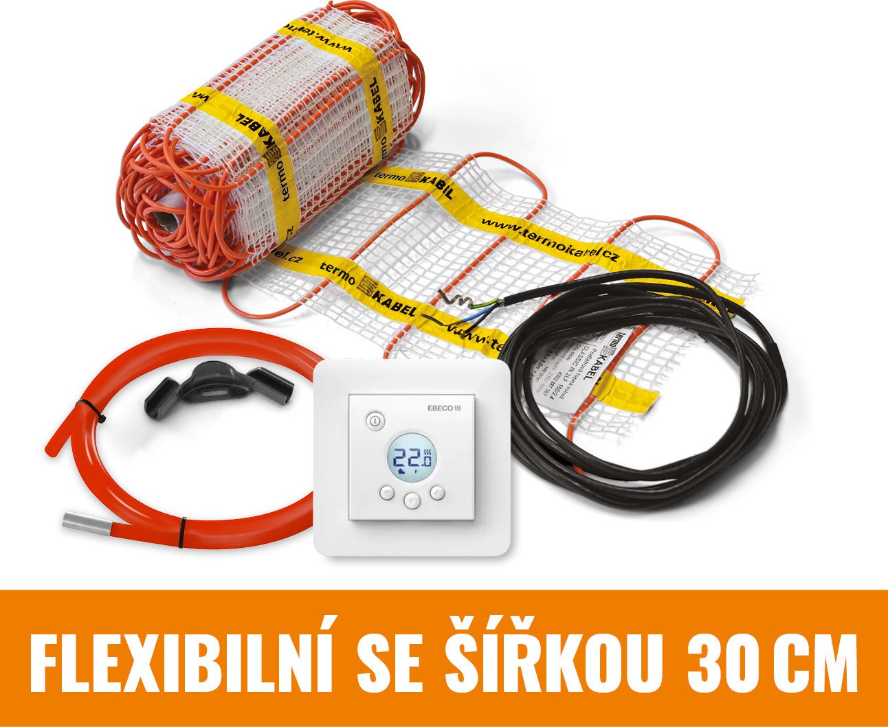 Zvýhodněná sada rohože s termostatem Classic KIT 0,6 m2 92 W 2 m