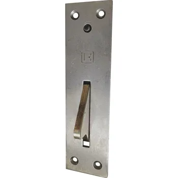 Okenní klika KOMAS okenní záskočka, deska 111x31 mm ocel pozinkovaná žlutá