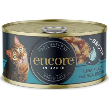 Krmivo pro kočku 16x70g Encore konzerva - tuňák s mořským vlkem