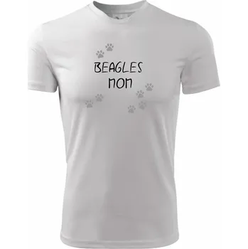 Beagles mom (Bígl) (Reflexní tlapky) - Dětské triko sportovní (dresovina) - 146 cm/10 let ( Bílá )