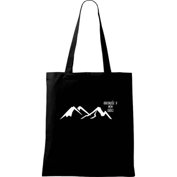Krkonoše v mém srdci - Taška bavlněná - 42 x 38 cm ( Černá )