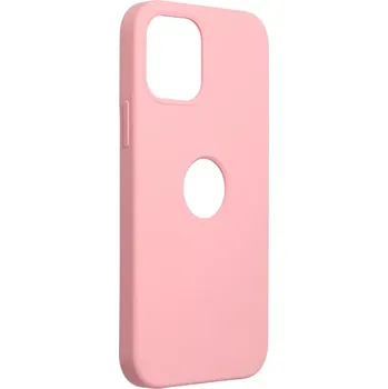 Pouzdro na mobilní telefon Pouzdro Forcell Soft-Touch SILICONE APPLE IPHONE 12 MINI - růžové výřez na logo