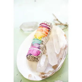 umělá květina YogaDay Duhová Šalvěj bílá s okvětními lístky růže