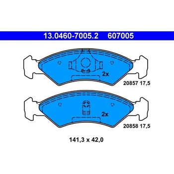 Brzdový systém Sada brzdových destiček, kotoučová brzda ATE 13.0460-7005.2
