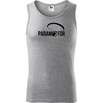 Paramotor nápis - Tílko pánské Core - S ( Tmavě šedý melír )