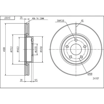 Brzdový kotouč Brzdový kotouč HART 241 107