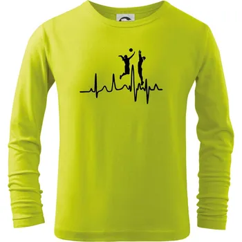 Dětská móda EKG volejbalistky - Triko dětské Long Sleeve - 104-110cm / 3-4 roky ( Limetková )