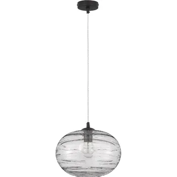 Světle šedé skleněné závěsné světlo Nova Luce Evleen 30 cm