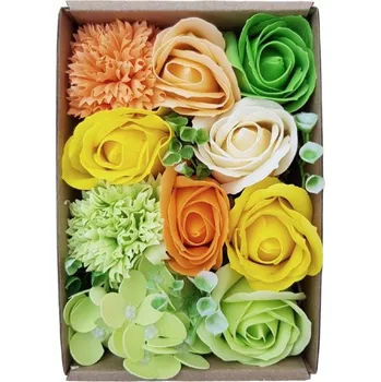 Mýdlo made by ANTEROS Dekorace Mýdlové květy Orange Green mix v dárkovém boxu