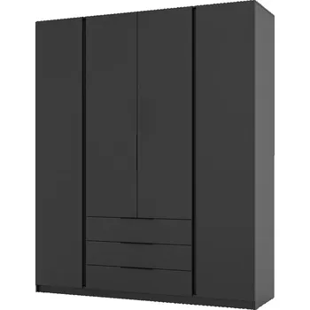 Šatní skříň Šatní skříň KAJA 4F 3S | 200 cm | bez zrcadla | VYSOKÁ | černá