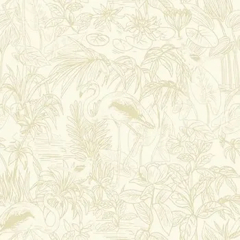 Tapeta Vliesová tapeta Green&Co plameňák zlatý 0,53x10,05 m