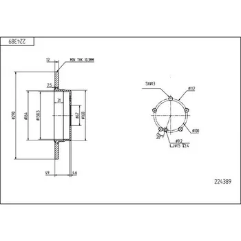 Brzdový kotouč Brzdový kotouč HART 224 389