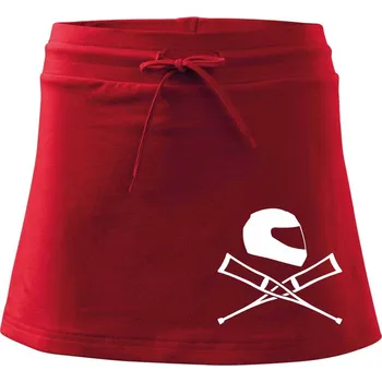 Dámská sukně Silniční helma / berle - Sportovní sukně - two in one - S ( Červená )