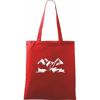 Psí spřežení hory - Taška bavlněná - 42 x 38 cm ( Červená )