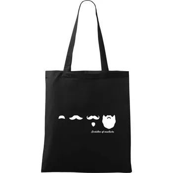 Nákupní taška Evolution mustache - Taška bavlněná - 42 x 38 cm ( Černá )
